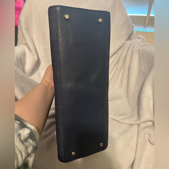 NWOT Kate Spade Ridgefield Street Katarina Colorful Scarf Wood & Denim Satchel - Picture 5 of 10